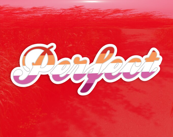 Perfect Calligraphy 5 Stripe Lesbian Pride Flag - Vibrant Color Vinyl Decal Sticker