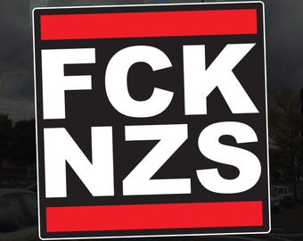 FCK NZS Sticker Dark Version – Anti-Fascist Vinyl Decal for Cars, Laptops, and Windows – Bold Protest & Activism Sticker