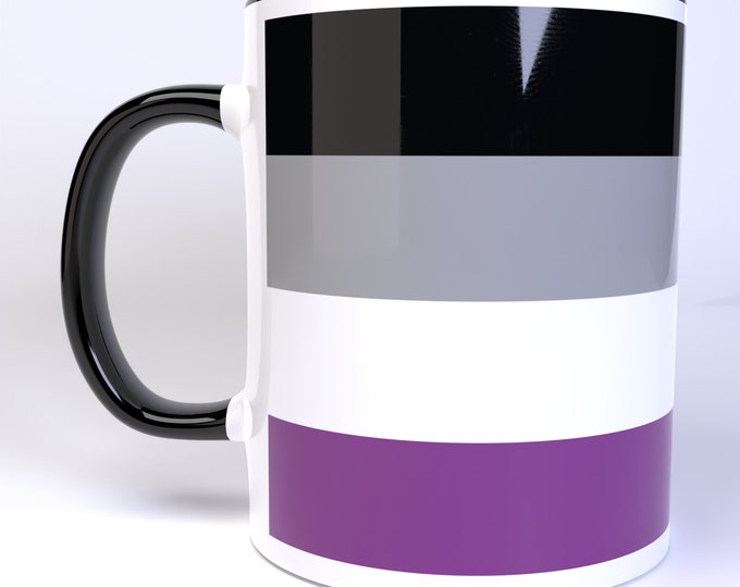 Asexual Pride Flag - 11 Ounce Ceramic Coffee Mug Teacup Black or White Handle