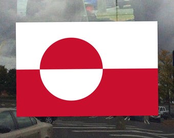 Greenland Flag Cling - Vibrant Static Cling Window Cling Indoor and Outdoor!