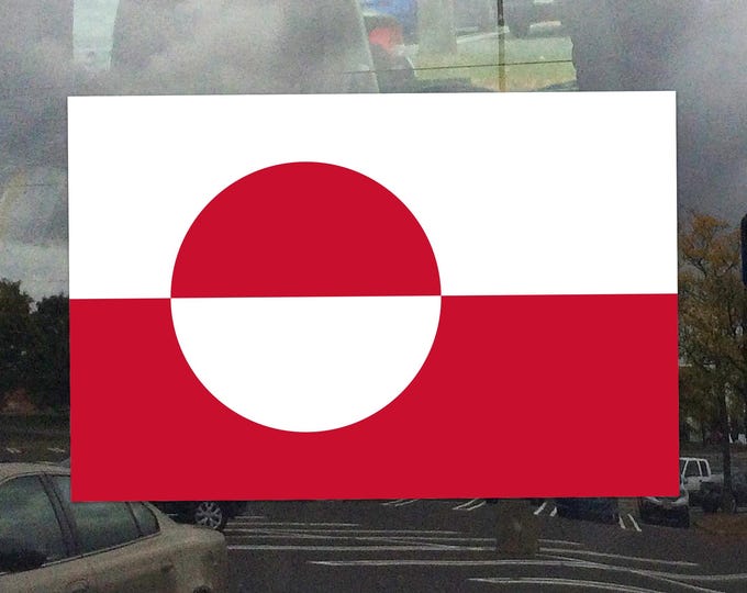 Greenland Flag Cling - Vibrant Static Cling Window Cling Indoor and Outdoor!