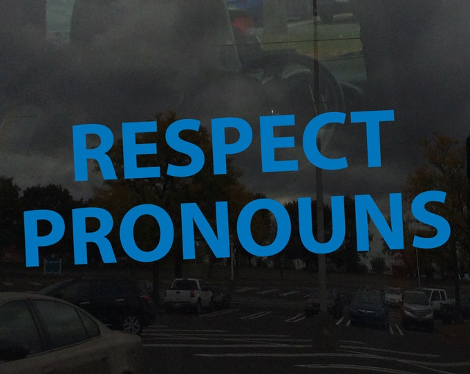 Respect Pronouns Trans NonBinary Gender Awareness - Vinyl Decal for Mirrors Glass Metal and more