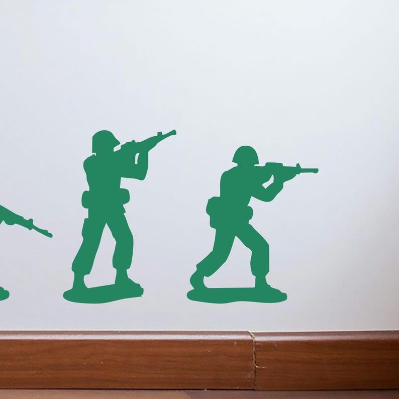 Green Toy Soldiers Baseboard Wall Decal Set – Classic Design for Kids ...