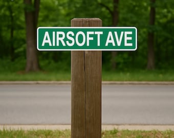 Airsoft Avenue Street Sign - 17 Inches Tall by 4 Inches Wide Aluminum Sign