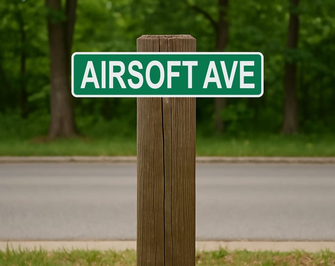 Airsoft Avenue Street Sign - 17 Inches Tall by 4 Inches Wide Aluminum Sign