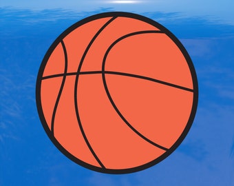 Basketball Sports Logo - Vibrant Color Vinyl Decal Sticker