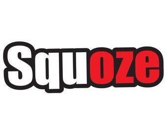 Squoze Red and White - Vibrant Color Vinyl Decal