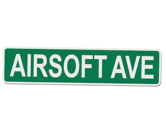 Airsoft Avenue Street Sign - 17 Inches Tall by 4 Inches Wide Aluminum Sign