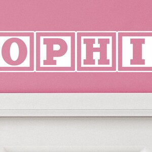 Sophia Baby Block Name Bedroom Closet Door - 30 Inch Wide Wall Vinyl Decal Decorative Art