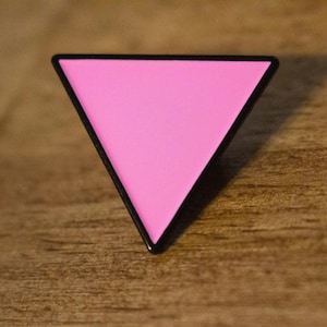 Pink Triangle LGBTQ Pride Enamel Pin - Gay and Lesbian Support Symbol Lapel Pin