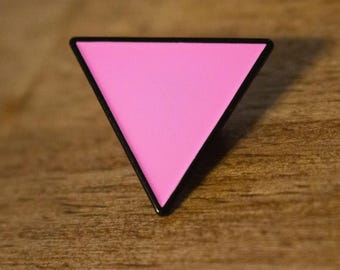 Pink Triangle LGBTQ Pride Enamel Pin - Gay and Lesbian Support Symbol Lapel Pin