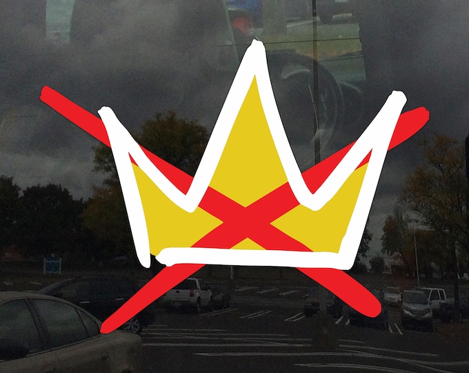 No Kings Protest Symbol Decal – Vinyl Sticker for Cars, Laptops, Windows and Water Bottles