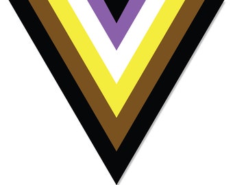 Nonbinary POC Pride Flag Triangle Progress LGBTQ  - vibrant color vinyl decal