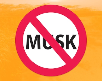 Anti Musk Protest Decal – Vibrant Color Vinyl Sticker for Cars, Laptops, and Windows