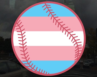 Softball Baseball Sports Ball Transgender Flag - Vibrant Color Vinyl Decal Sticker