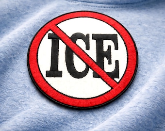 Anti ICE Iron-On Patch - Embroidered Clothing Patch for Jackets, Hoodies, Shirts, and Accessories