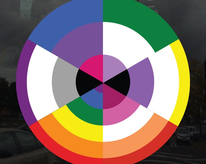 Pie Chart Pride Flag  Bisexual Nonbinary Genderqueer Lesbian Transgender Flag - vibrant color vinyl decal