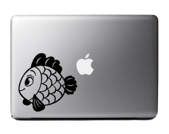 Cute Fish #2 - Ocean fish tank beach shore tropical - Macbook Decal Custom Colors and Sizes Available