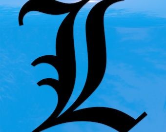 Old English Letter L Sticker - Vinyl Decal for Indoor & Outdoor Use on Cars, ATV, Boats, Windows and More