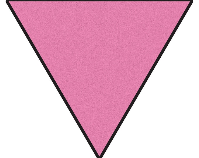 Reflective Pink Triangle - LGBT Rights Support Pride Symbol - Vibrant Color Vinyl Decal Reflective