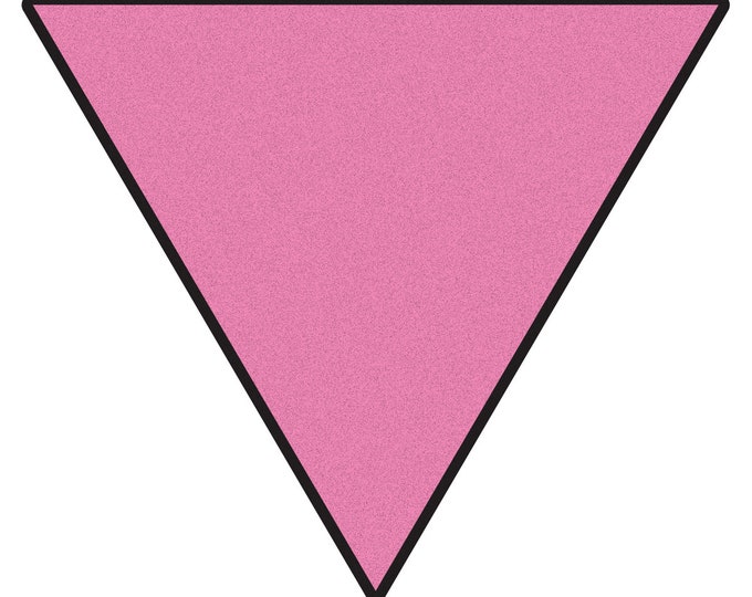 Reflective Pink Triangle - LGBT Rights Support Pride Symbol - Vibrant Color Vinyl Decal Reflective
