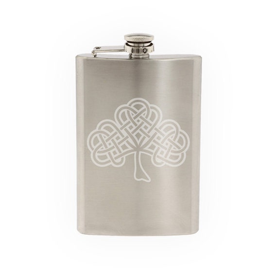 8oz Lucky - Clover Stainless Steel Flask 8oz Lucky - Clover Stainless Steel Flask