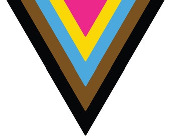 Pansexual POC Pride Flag Triangle Progress LGBTQ  - vibrant color vinyl decal