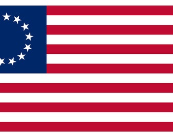 13 Colonies United States of America Flag - Betsy Ross Freedom Love Pride Murica 4th of July Stars and Stripes - Vibrant Color Vinyl Decal