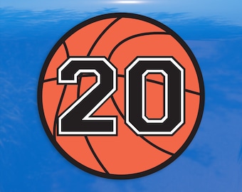 Custom Jersey Number Basketball Team Numbers - Vibrant Color Vinyl Decal Sticker