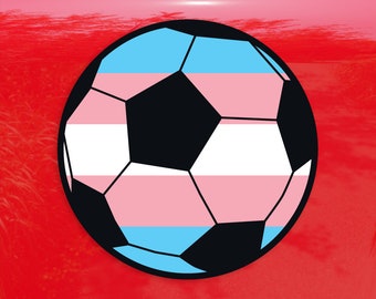 Football Sports Ball Transgender Flag - Vibrant Color Vinyl Decal Sticker