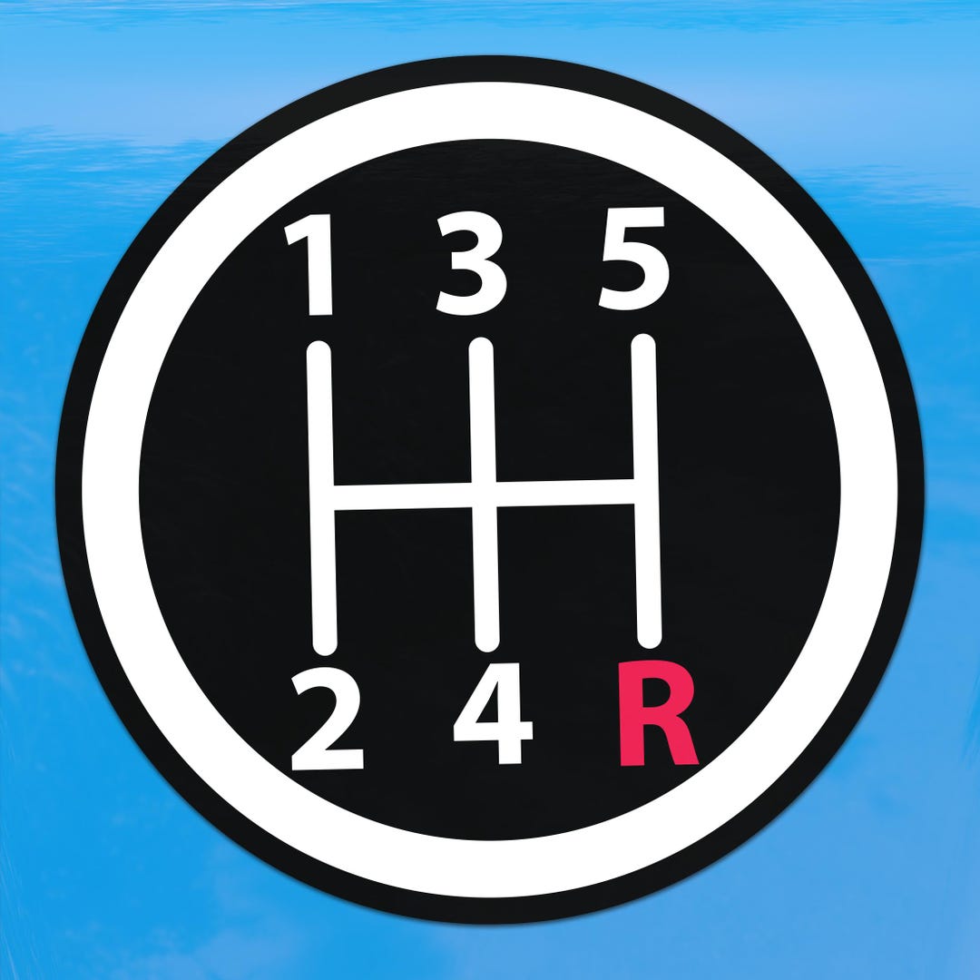 Vertical Shift Pattern Sticker 5-speed Shift Pattern Sticker – Dark Color Manual Transmission Stick ...