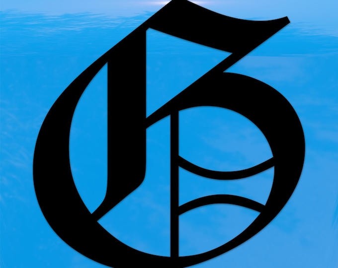 Old English Letter G Sticker - Vinyl Decal for Indoor & Outdoor Use on Cars, ATV, Boats, Windows and More