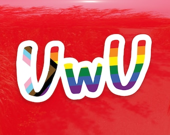 UwU Progress Pride Flag LGBTQ POC Transgender Flag - Vibrant Color Vinyl Decal Sticker