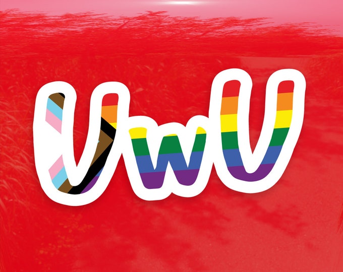 UwU Progress Pride Flag LGBTQ POC Transgender Flag - Vibrant Color Vinyl Decal Sticker