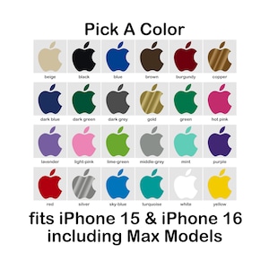 Logo Color Swap Sticker for iPhone Apple Color Changer Decal - Vinyl Decal Sticker - Pick a Color for iPhone 15 and iPhone 16 including Max