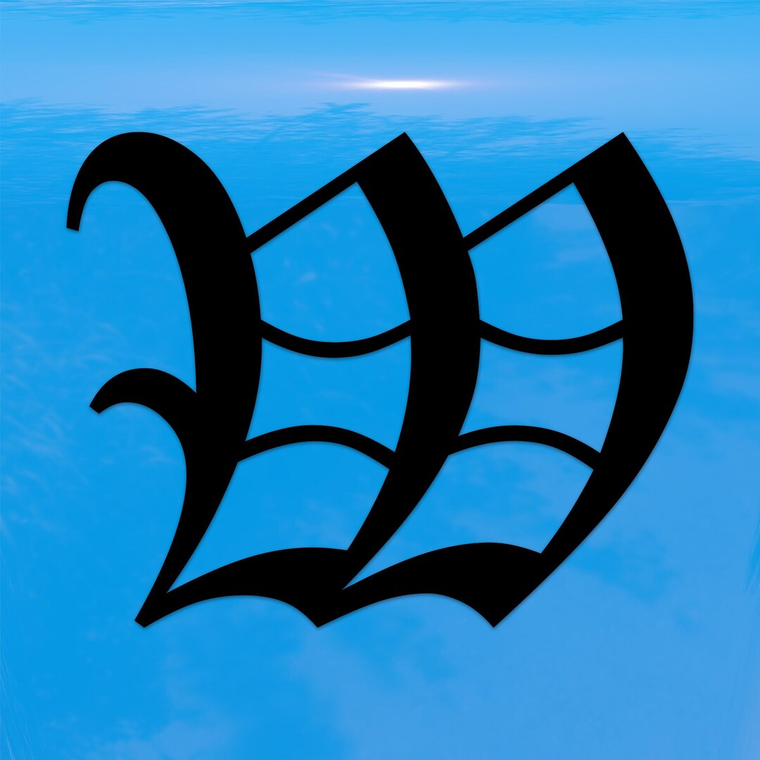 Old English Letter W Sticker - Vinyl Decal for Indoor & Outdoor Use on ...