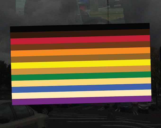 LGBTQ Skin Gradient Pride Flag POC Inclusive - Vibrant Color Vinyl Decal Sticker