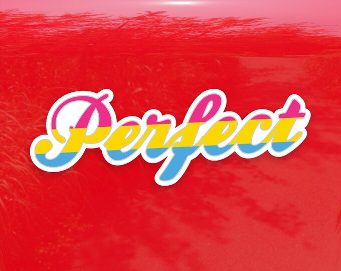 Perfect Calligraphy Pansexual Pride Flag - Vibrant Color Vinyl Decal Sticker