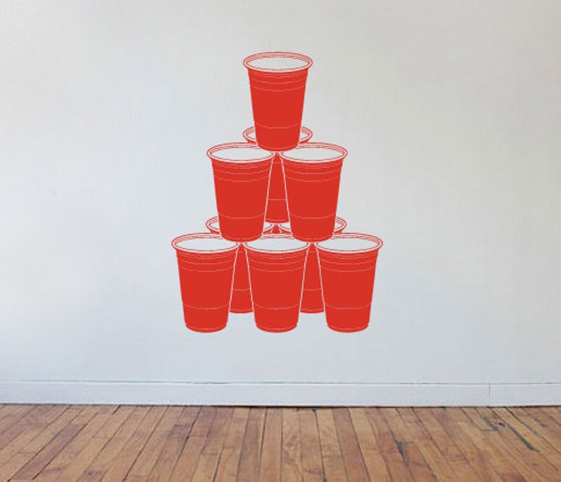 Beer Pong Chandelier Rack Formation Wall Vinyl Decorative Etsy