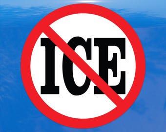 No ICE Protest Decal – Vibrant Color Vinyl Sticker for Cars, Laptops, and Windows