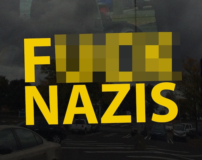 F*** Nazis Protest Decal – Vibrant Color Vinyl Sticker for Cars, Laptops, and Windows