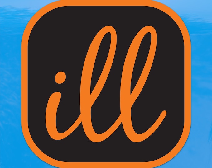 Ill Graphic Designer Logo Sticker - Vinyl Decal for Indoor & Outdoor Use on Cars, ATV, Boats, Windows and More