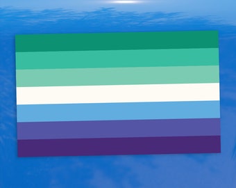 Trans Inclusive Gay Men's Pride Flag - Vibrant Color Vinyl Decal Sticker