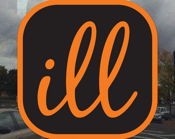 Ill Graphic Designer Logo Window Cling - Vibrant Static Cling Window Cling Indoor and Outdoor!