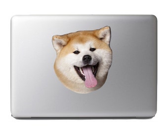 Cute Fluffy Animals #14 - shiba face 2 - Vibrant High Resolution Full Color Vinyl Laptop Tablet Decal