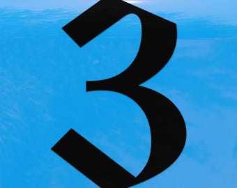 Old English Number 3 Sticker - Vinyl Decal for Indoor & Outdoor Use on Cars, ATV, Boats, Windows and More
