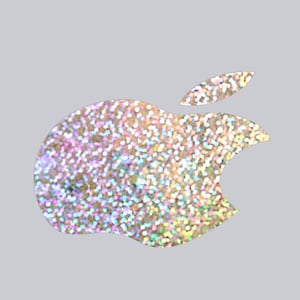 Silver Sparkly Vinyl Decal Apple Cover - Color Changer - Sized for Ipad