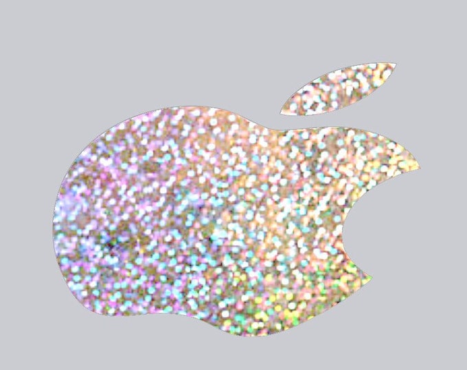 Silver Sparkly Vinyl Decal Apple Cover - Color Changer - Sized for Ipad