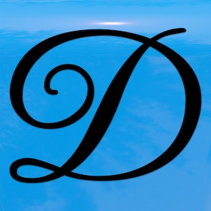 Script Letter D Initial Sticker – Elegant Cursive Monogram Vinyl Decal for Cars and Windows