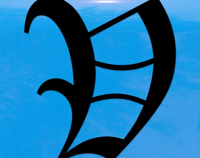 Old English Letter V Sticker - Vinyl Decal for Indoor & Outdoor Use on Cars, ATV, Boats, Windows and More